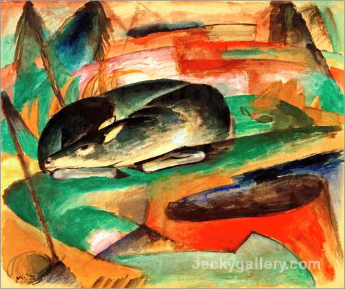 Schlafendes Reh by Franz Marc paintings reproduction